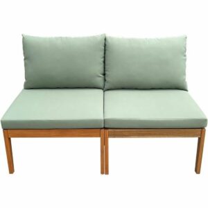 Garden sofa Alma Brown Green Acacia 124 x 70 x 77,5 cm