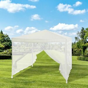 Gazebo 140 Steel 100 % polyester 3 x 3 m White