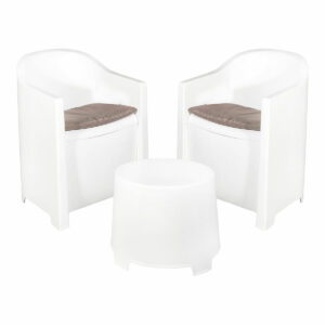 Table Set with 2 Armchairs IPAE Progarden Luna sluc06bg White Garden (3 Pieces)