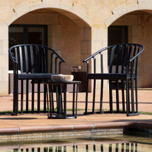 Table set with chairs Resol Raff Black 3 Pieces