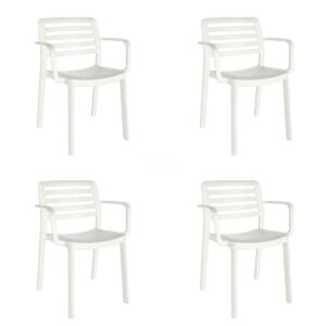 Garden chair Garbar Wind White polypropylene 58 x 78 x 54 cm 58 x 54 x 78 cm 4 Units (4 Pieces)