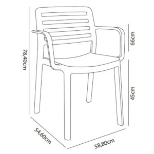 Garden chair Garbar Wind White polypropylene 58 x 78 x 54 cm 58 x 54 x 78 cm 4 Units (4 Pieces)