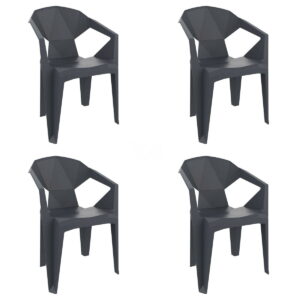 Garden chair Garbar Delta Dark grey polypropylene 53 x 55 x 80 cm 4 Units (4 Pieces)