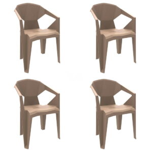 Garden chair Resol Delta Beige Sand polypropylene 53 x 80 x 55 cm (4 Units)