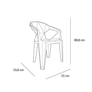 Garden chair Resol Delta Beige Sand polypropylene 53 x 80 x 55 cm (4 Units)