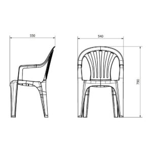 Garden chair Resol Palma White polypropylene 62 x 84 x 55 cm (4 Units)