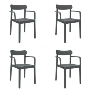 Garden chair Garbar Elba Dark grey polypropylene 56 x 53 x 80 cm 4 Units (4 Pieces)