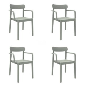 Garden chair Garbar Elba Grey polypropylene 56 x 53 x 80 cm 4 Units (4 Pieces)