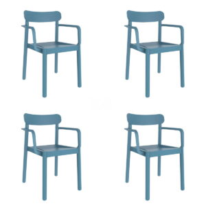 Garden chair Garbar Elba Blue polypropylene 56 x 53 x 80 cm 4 Units (4 Pieces)