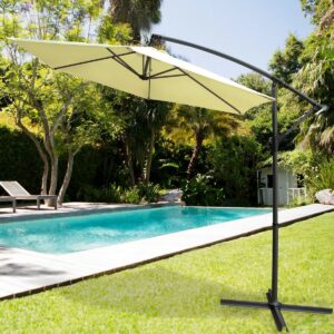 Sunshade Aktive BANANA 300 x 255 x 300 cm Aluminium Cream Ø 300 cm