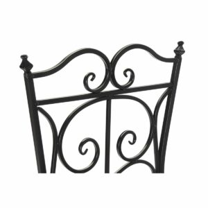 Garden chair DKD Home Decor Black 39 x 50 x 93 cm Ceramic Multicolour Ironwork (39 x 50 x 93 cm)