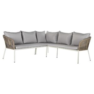 Sofa and table set DKD Home Decor Crystal synthetic rattan Steel (190 x 190 x 70 cm)