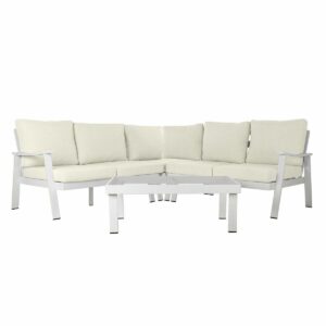 Garden sofa DKD Home Decor White Aluminium Crystal 86 cm 212 x 212 x 86 cm