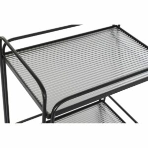 Serving trolley DKD Home Decor Black Metal Crystal 60,5 x 40,5 x 75,5 cm