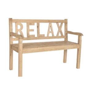 Bench DKD Home Decor Relax 120 x 44 x 87 cm Natural Mindi wood Aluminium