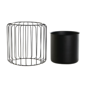 Planter DKD Home Decor Black Metal 26 x 26 x 26 cm