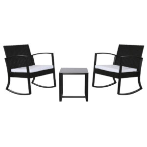 Table set with 2 chairs Home ESPRIT Black Steel 59 x 61,5 x 74 cm