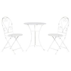 Table set with 2 chairs Home ESPRIT White 60 x 60 x 70 cm