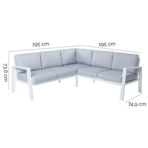 Garden sofa Thais 195 x 195 x 73,6 cm Aluminium