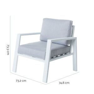 Garden sofa Thais 73,20 x 74,80 x 73,30 cm Aluminium White