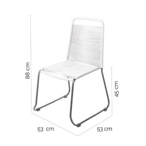 Garden chair Antea 57 x 61 x 90 cm Rope White