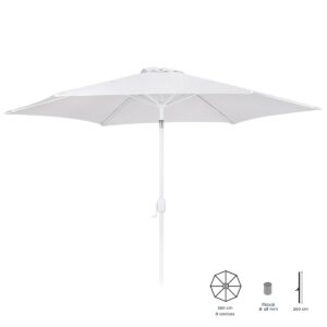 Sunshade Alba 350 cm Aluminium White