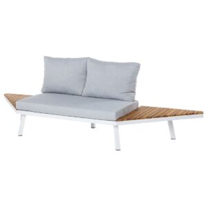 Garden sofa Saskia White Wood Aluminium 260 x 70 x 70 cm