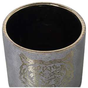 Planter Alexandra House Living Grey Golden Ceramic Tiger 18 x 18 x 16 cm