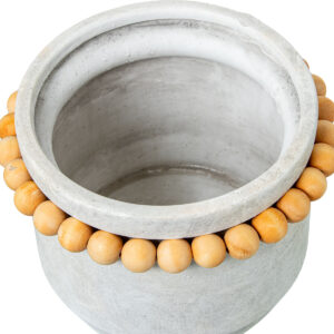 Planter Alexandra House Living Grey Wood Ceramic Little balls 24 x 18 cm