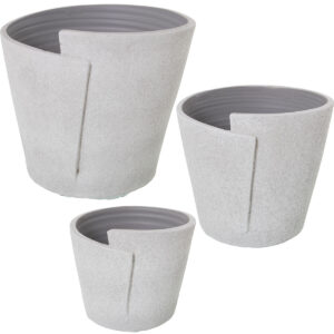 Set of Planters Alexandra House Living White Grey Ceramic (3 Pieces)