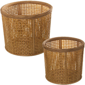 Set of Planters Alexandra House Living wicker Bamboo Rattan (2 Pieces)