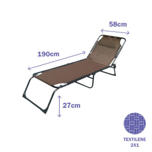 Sun-lounger Marbueno Brown 190 x 27 x 58 cm