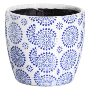 Set of Planters Blue Terracotta 19 x 19 x 17 cm Circular (2 Units)