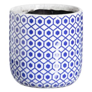 Set of Planters Blue Terracotta 19 x 19 x 17 cm Circular (2 Units)