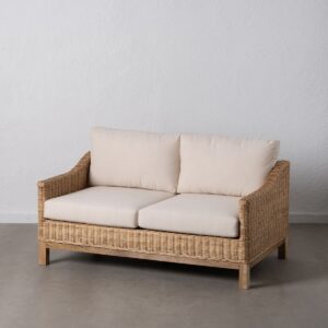 Garden sofa Natural Mango wood Foam Natural Fibre 141 x 86 x 62 cm