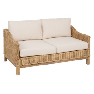 Garden sofa Natural Mango wood Foam Natural Fibre 141 x 86 x 62 cm