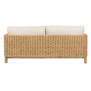 Garden sofa Natural Mango wood Foam Natural Fibre 180 x 86 x 80 cm