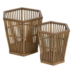 Set of Planters Natural Bamboo 39 x 34,5 x 35 cm (2 Units)