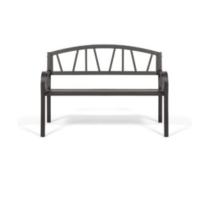 Bench with backrest Anthracite Iron (123 X 53 X 86 cm)