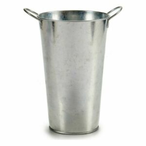 Planter With handles Silver (15 x 23,5 x 20 cm) (24 Units)