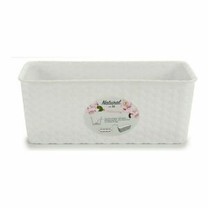 Planter Stefanplast White Plastic 13 x 11 x 28,5 cm (12 Units)