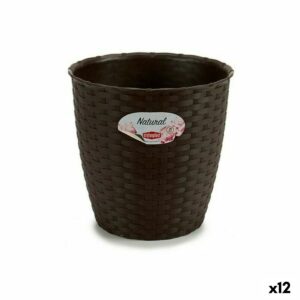 Plant pot Stefanplast Plastic Chocolate 19 x 17,5 x 19 cm (12 Units)