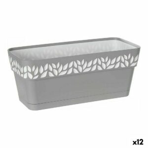 Self-watering planter Stefanplast Cloe White Grey Plastic 13,3 x 12,3 x 29,3 cm (12 Units)