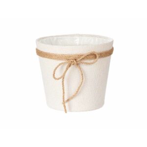 Planter 18 x 16 cm White Rope Plastic (24 Units)