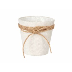 Planter Lasso White Rope Plastic 14 x 12,5 x 14 cm 14 x 14 x 14 cm (24 Units)