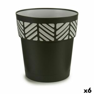 Self-watering flowerpot Stefanplast Orfeo Anthracite Plastic 29 x 29 x 29 cm (6 Units)