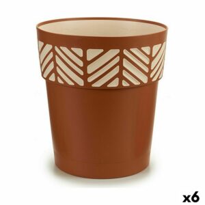 Self-watering flowerpot Stefanplast Orfeo Terracotta Plastic 29 x 29 x 29 cm (6 Units)