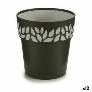 Self-watering flowerpot Stefanplast Cloe Anthracite Plastic 15 x 15 x 15 cm (12 Units)