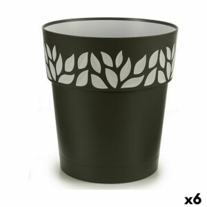 Self-watering flowerpot Stefanplast Cloe Anthracite Plastic 29 x 29 x 29 cm (6 Units)