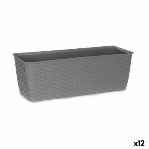 Planter Stefanplast Grey Plastic 15,5 x 13,5 x 39 cm (12 Units)